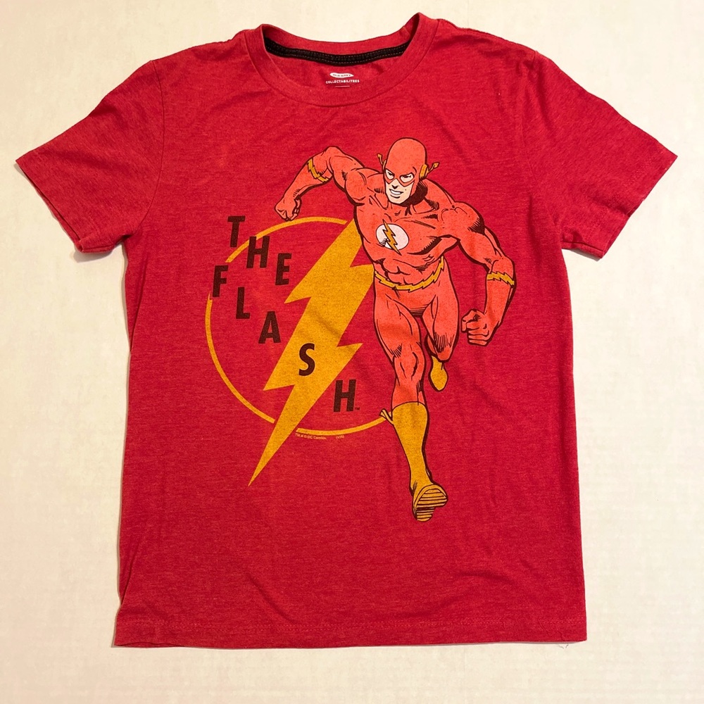 Excellent DC Comics Flash T-shirt Distressed Red Youth Medium